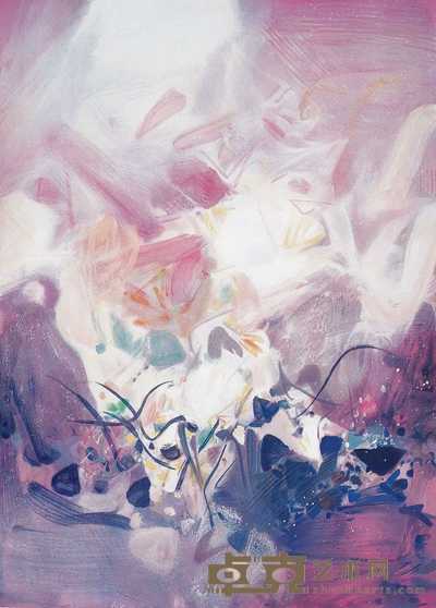 朱德群 2002年作 淡紫 99×70cm